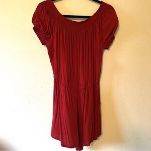 Ava Sky Red Short Sleeve Romper